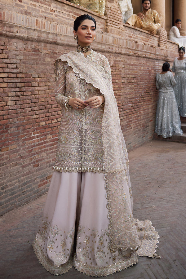 Meharbano Organza Embroidered Shirt, Dupatta & Raw Silk Sharara