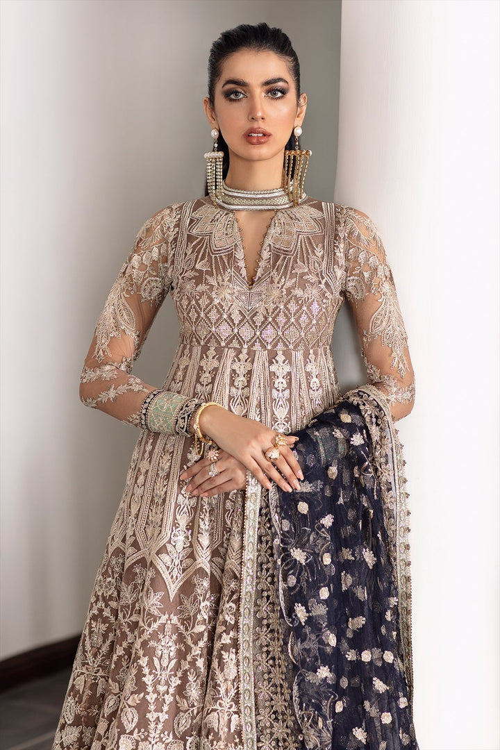 Buy Baroque Embroidered Net Dress – Luxury 3-Piece Outfit | Namal Pret