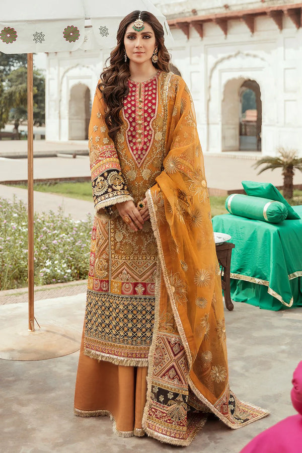 GISELE Shagun Luxury Formal Unstitched 3PC Suit D-01 Khushbakht